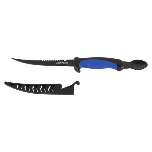 Fishteck 15cm Fish Filleting/Multi Fillet Knife w/ Spoon - Black