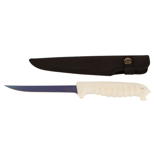 Fishteck 15cm Deluxe Fillet Knife w/ Sheath - White