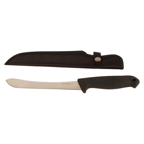 Fishteck 17cm Deluxe Wide Blade Curved Fillet Knife - Black