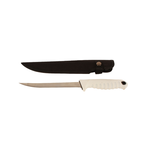 Fishteck 17cm Fillet Knife w/ Sheath Kitchen Cutting - White
