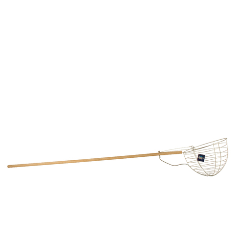 Fishteck 142cm Stainless Steel Crab Scoop Net w/ Wood Handle - Silver