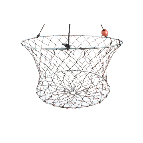 Fishteck XL 75cm Crab Net Basket w/ Mesh Base - Black