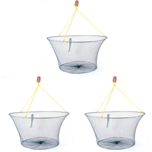 3PK Fishteck Mesh Net Yabby Drop With Aluminium Handle 55cm Blue