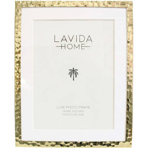 LVD Iron/Glass Dimple Picture/Photo Frame 8x10 20.5x1.5x25.5cm Gold