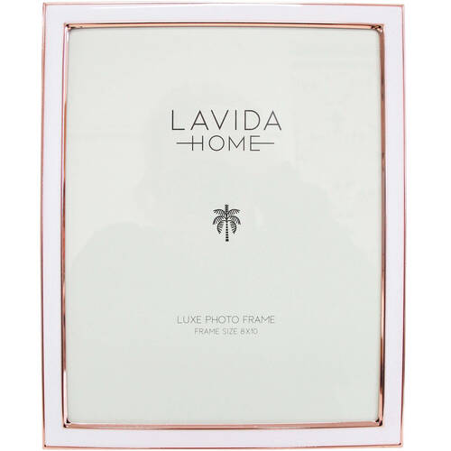 LVD Iron/Glass Picture/Photo Frame 8x10 24.5x1.5x29.5cm White/Rose Gold