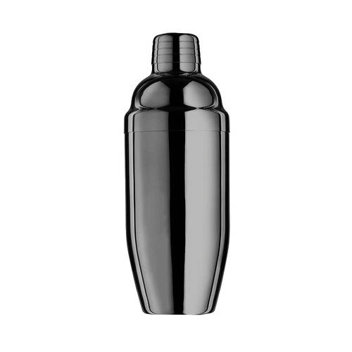 Final Touch Insulated Double Wall Chrome Cocktail Shaker Black