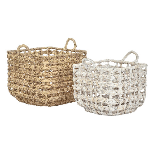 2pc Cooper & Co. Hamilton Durable Wooden Storage Baskets