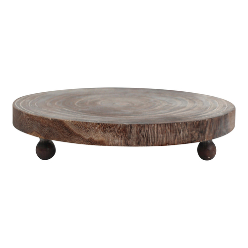 LVD Paulownia Wood 34cm Trivet Kitchen/Dining Round Stand XL - Mocha