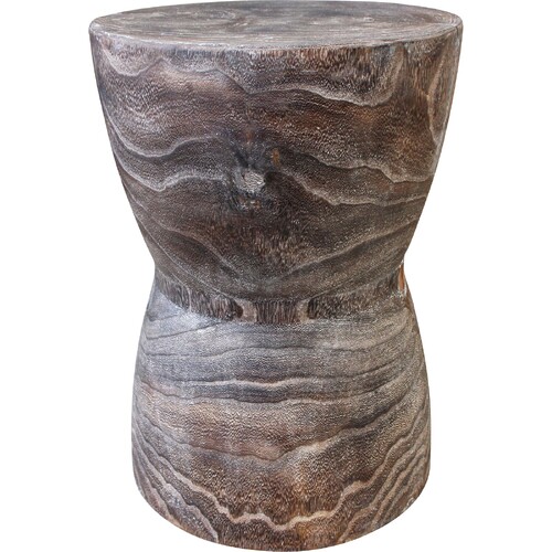 LVD Paulownia Wood 32x45cm Stool Home Furniture Round - Mocha