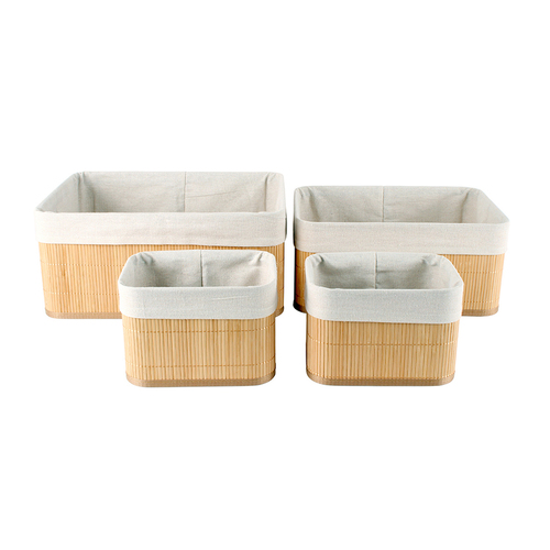 4pc Maine & Crawford Kalib 20/25/40cm Storage Basket w/ Lining - Natural