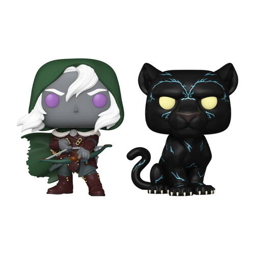 2pc Dungeons & Dragons Drizzt Do'Urden & Guenhwyvar Pop Vinyl Figure 3.5in