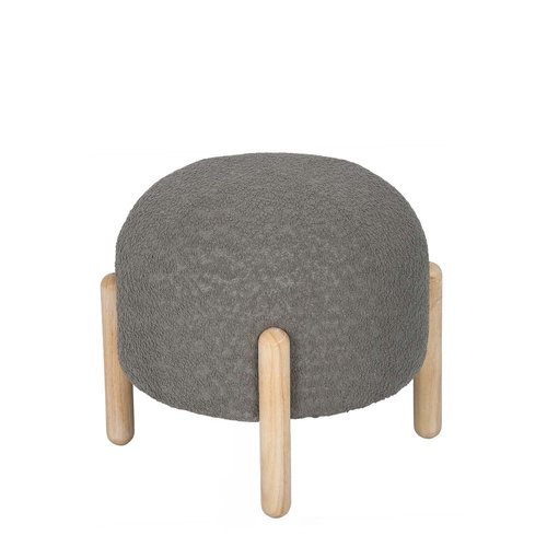 Belle Maddison Foot Stool Furniture w/ Wood Legs 45x45cm - Grey
