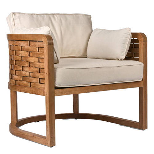 Belle Weave Mindi Wood Occasional Armchair 78x78cm - Natural