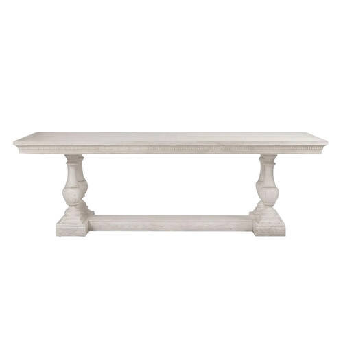 Belle Ville Oak Dining Table Indoor Furniture 240x100cm - White