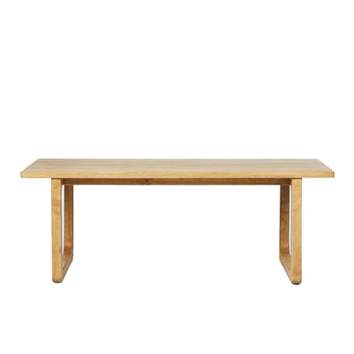 Belle Coolum Rectangle Rubber/Wood Coffee Table 60x120cm - Natural