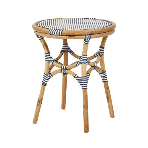 Belle Portsea Rattan Outdoor Undercover Side Table 50x60cm - Navy