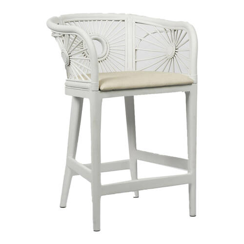 Belle Solstice Counter Wooden Bar Stool 60x90cm - White