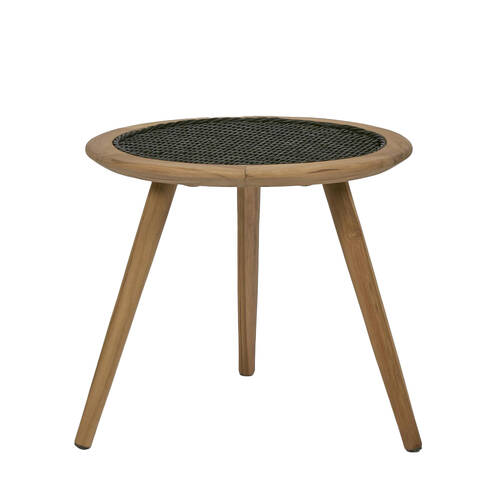 Belle Cove Teak & Synthetis Side Table Outdoor 69x82cm - Black