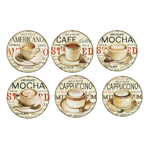 6pc Coffee Coasters Beer/Tea Table Protector Square Glass Assorted