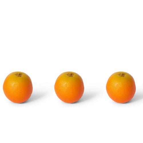 3PK E Style 9cm Plastic Orange Fruit Ornament - ORNG