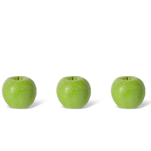 3PK E Style 8cm Plastic Granny Smith Apple Fruit Ornament - Green