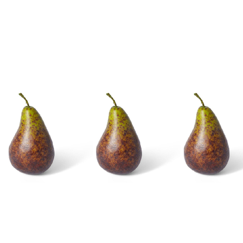 3PK E Style 13cm Plastic Pear Bartlet Fruit Ornament - Brown