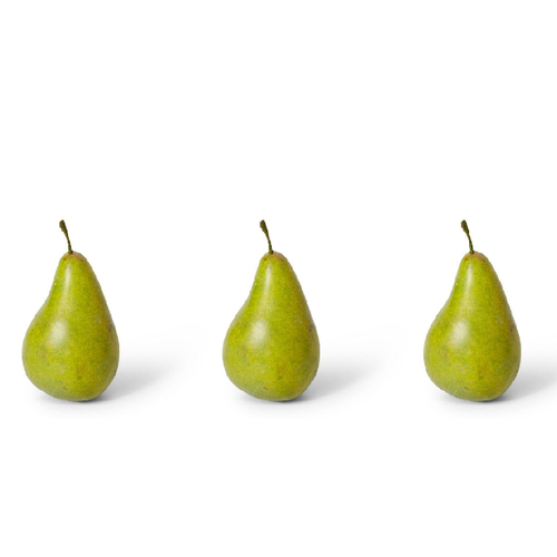 3PK E Style 13cm Plastic Pear Bartlet Fruit Ornament - Green