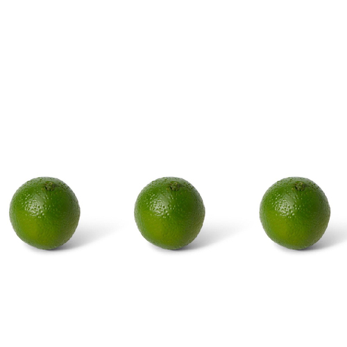 3PK E Style 7cm Plastic Lime Fruit Ornament - Green