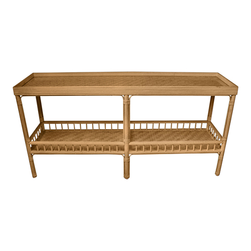 LVD Bahama 160x80cm Bamboo Console Table w/ Glass Top Large - Brown