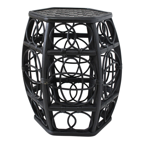 LVD Palm Springs 50cm Hexagon Side Table Decor - Black