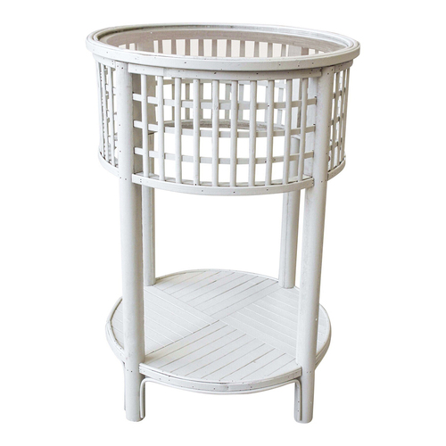 LVD Bahama Rustic Metal/Glass 64cm Round Side Table - Birch