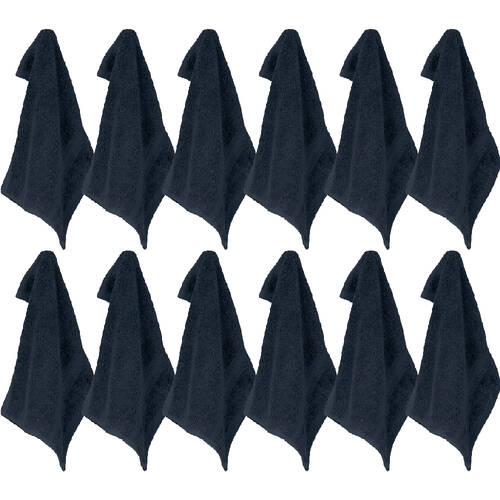12PK Ardor St Regis Collection 32x32cm Face Washer Navy