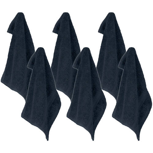 6PK Ardor St Regis Collection 32x32cm Face Washer Navy