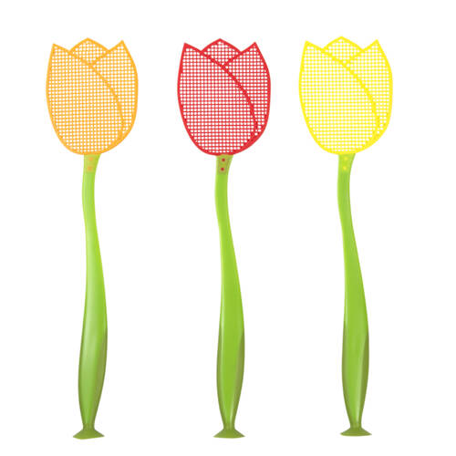 3pc Esschert Design Tulip Fly Swatter Indoor/Outdoor 41.4cm Multicolour