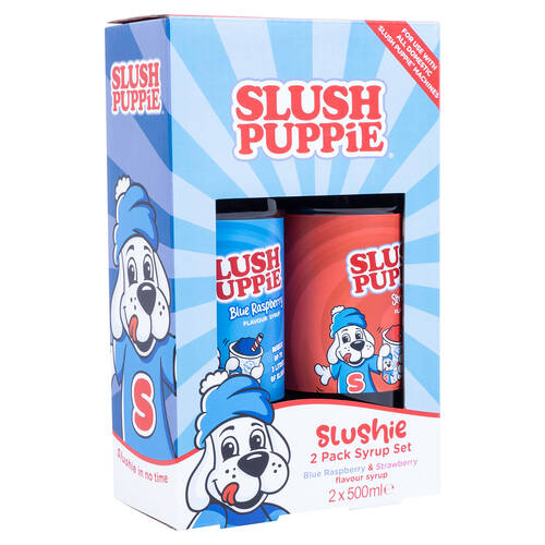 2pk Fizz Creations Slush Puppie Syrup Set Blue Raspberry/Strawberry 500ml