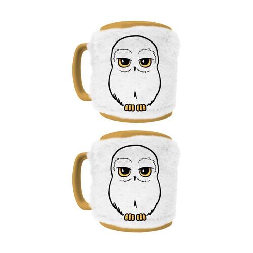 2PK Wizarding World Harry Potter Hedwig Fuzzy Ceramic Hot & Cold Drinking Mug