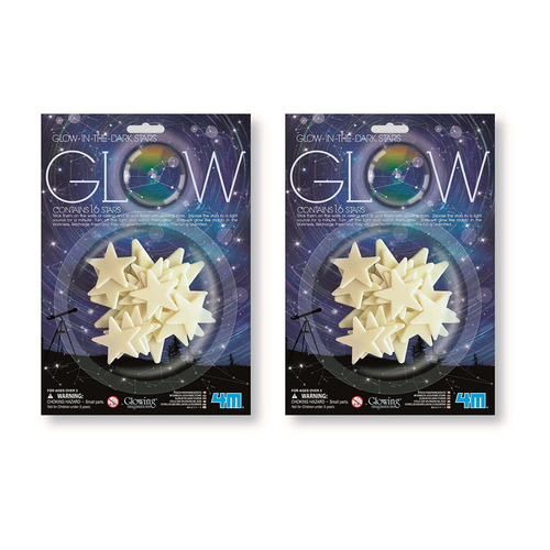 2PK 4M Glow Stars In The Dark Bright w/ Adhesive Tape Kids Toy 8y+