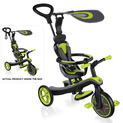 Globber Explorer Kids 10m-5yrs Trike 4 In 1 Lime Green