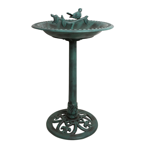 Yard Master 72cm Plastic Bird Bath/Statue Garden w/ Pebbles - Green