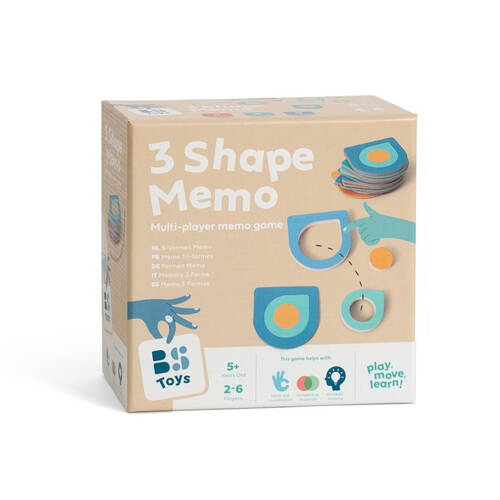 BS Toys Wood 3 Shape Memo Active Kids Active & Outdoor Toys 6x6cm 5y+