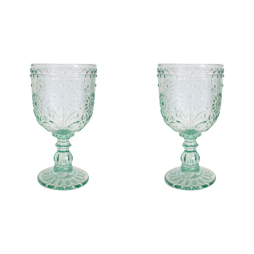 2PK LVD Stemmed Garden 17cm Red Wine Glass Drinking Glassware Cup - Mint