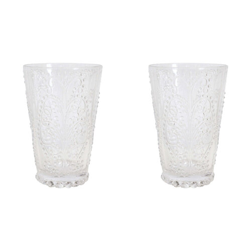 2PK LVD Glass 12.5cm Water/Juice Tumbler Drinking Cup - Clear