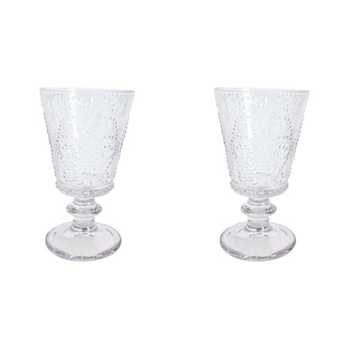 2PK LVD Stemmed Garden 16cm Red Wine Glass Drinking Glassware Cup - Clear