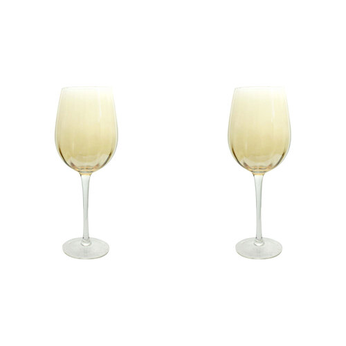 2PK LVD Stemmed Buff Red Wine Glass 23cm Drinking Glassware Cup - Yellow