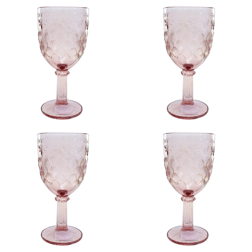 4PK LVD Stemmed Bee 17cm Red Wine Glass Drink Glassware - Mulberry