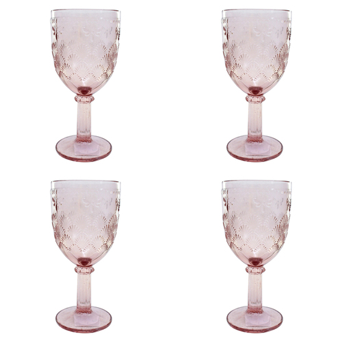 4PK LVD Stemmed Bee 17cm Red Wine Glass Drink Glassware - Mulberry
