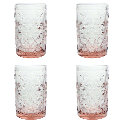 4PK LVD Bee 12cm Glass Tumbler Drink Glassware Cup - Mulberry