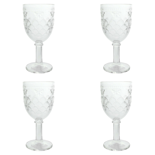 4PK LVD Stemmed Bee 17cm Red Wine Glass Drink Glassware - Clear