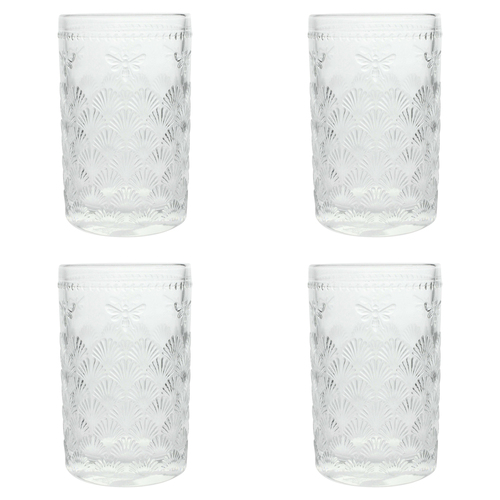 4PK LVD Bee 12cm Glass Tumbler Drink Glassware Cup - Clear