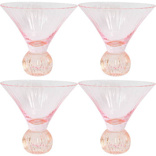 4PK LVD Bubble Ball Martini Cocktail Dessert Barware 12.6cm - Tequila Sunrise
